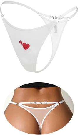 ohmydear Perizoma Donna Sexy a Rete con Strass e Ricamo Frontale | Modello Tanga Slip T-Back String Mini, Vita Regolabile, Taglia Unica, Stile Seducente a Filo