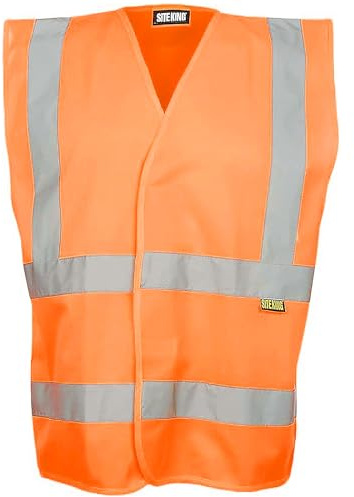 SITE KING Mens High Visibility Vest, Yellow or Orange, Sizes S-7XL | High-visibility safety waistcoat for work and road use, available in yellow or orange and sizes S-7XL