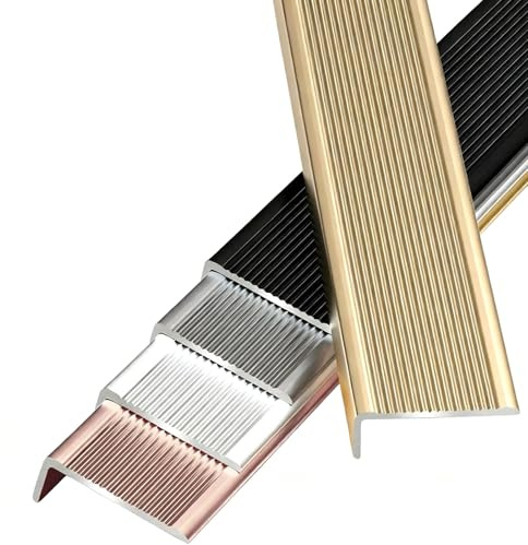 Treppenkante Treppenwinkel Treppenkantenprofil In L-Form Aluminium Breite 30-100mm Treppenkantenschutz Stufenkantenprofil(Gray,100 x30mm)
