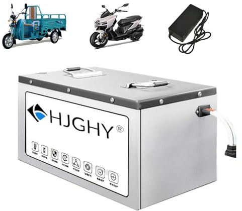 HJGHY 48v,50Ah, Batería de fosfato de Hierro y Litio LiFePO4 para Motocicleta eléctrica (48, 60 y 72 voltios, 60 V, 48 V, 72 V, 25 Ah, 35 Ah y 40 Ah) para ciclomotor de 0 a 3000 W.