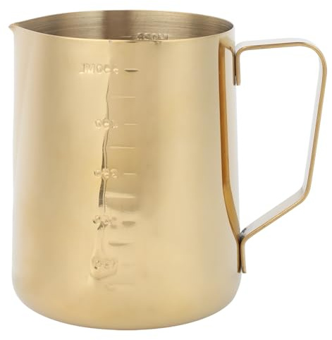 Tissting Bicchiere Acciaio Inox per Caffè Latte Art con Scala, Bricco Latte Misuratore con Beccuccio, Accessorio Caffè per Casa Bar Ristorante (600ML (con bilancia))