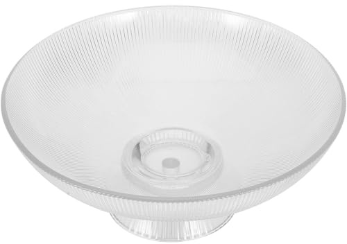 UTHCLO Coupe à Fruits en Verre Transparent à Texture Verticale sur Pied, Grand Saladier Décoratif Réutilisable pour Fêtes et Buffet, Bol à Dessert Élégant pour Table Cuisine Moderne