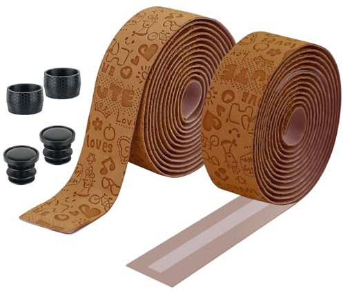 WEEROCK Fahrrad Lenkerband，Bicycle Handlebar Tape, Breathable Handlebar Tape, Bike Handlebar Tape (Braun)