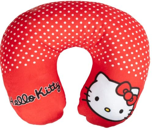 Tataway Cuscino da Viaggio per Bambini con Supporto per Collo per Auto, Aereo e Passeggino (Hello Kitty)