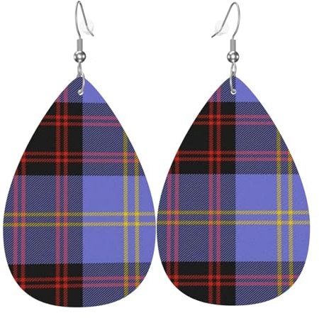 Orecchini Da Donna Pelle Sintetica Clan Rutherford Tartan Leggeri E Lussuosi Gioielli Design Di Fascia Alta Per Le Donne Ragazze Decorazione Per Abbigliamento