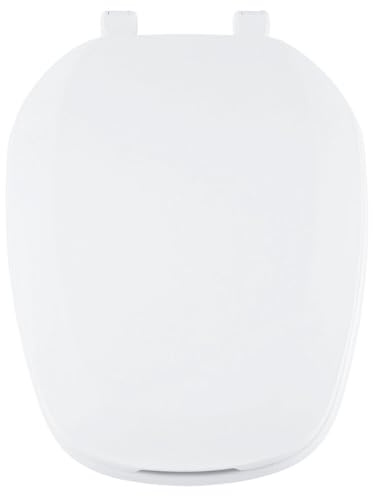 Centoco Eljer Emblem Elongated Toilet Seat with Square Front, Closed Front with Cover, Residential, Plastic, Made in the USA, EMB601-001, White