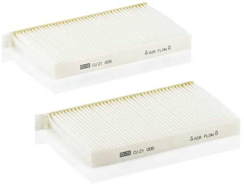 MANN-FILTER CU 21 005-2 Innenraumfilter/Kabinenluftfilter (2er Set) - für Pkw + Transporter