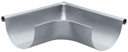Rinnenwinkel Grömo Außeneck 90°, halbrund, Nenngröße 280, Ø 127mm, Stahl verzinkt tiefgezogen mit Einsteckschlitz