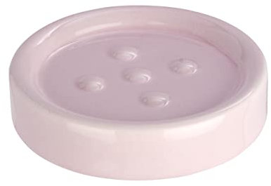 Wenko portasapone Polaris Pastel portasapone, Ceramica, 11 x 11 x 2,5 cm, Ceramica, Rosa, 11 x 11 x 2,5 cm