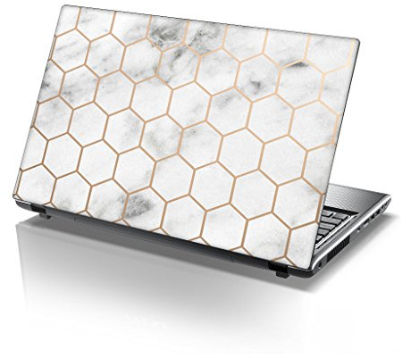 TaylorHe Folie Sticker Skin Vinyl Aufkleber mit bunten Mustern für 15 Zoll 15,6 Zoll (38cm x 25,5cm) Laptop Skin Marmor, Metall