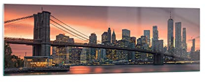 Quadri Moderni su Vetro 160x50 cm Stampe da Parete Architettura Città 4048