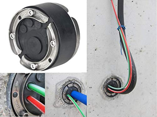 Ringraumdichtung/Mauerdurchführung HSD 100-EWD DN100 für 5 Kabel/Rohre 4x7-12mm und 1x24-44mm