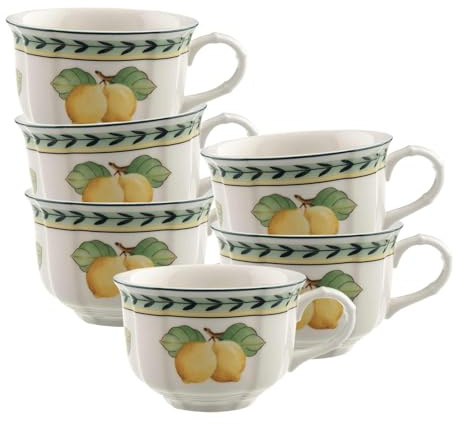Villeroy & Boch French Garden 1022811270 Fleurence Lot de 6 tasses à thé et 4 pailles en acier inoxydable