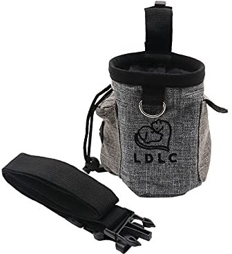 ValueHall Bolsa de Comida para Perros Portátil Bolsa Premios Perro Extraíble Bolsa para Golosinas para Mascota Bolsa de Entrenamiento para Perros con Cinturón y Correa para el Hombro V11B09