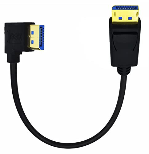 INNOV8 8K DisplayPort 1.4 Straight Male to Up Angled Male 90° Cable (DP Male to DP Male, 8K@60Hz) - Left Angle