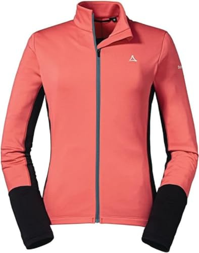Schöffel Damen Longsleeve Piambello L, atmungsaktive, schnelltrocknende Fahrradjacke, MTB Shirt mit 4D Body Mapping, Langarmshirt mit Rückentasche, Geranium, 34