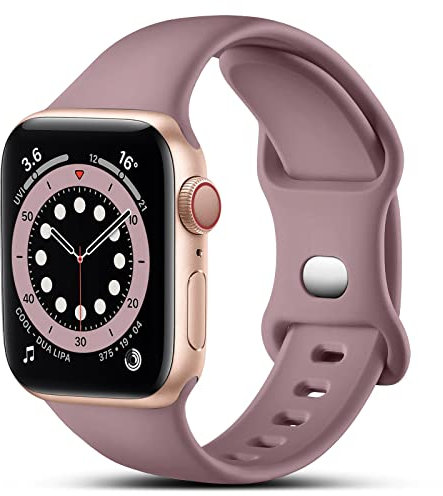 CeMiKa Cinturino Compatibile per Apple Watch Cinturino 38mm 40mm 41mm 42mm 44mm 45mm 46mm 49mm, Cinturini Silicone di Ricambio per iWatch Series 10 9 8 7 6 5 4 3 2 1 SE, 38mm/40mm/41mm-S/M, Fumo Viola