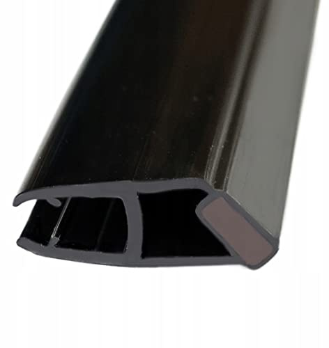 AquaParts Magnet Schwarz Duschtür Dichtung 200cm | für 4mm Glastür Stärken | Wasserabweisende Duschdichtung | Streifdichtung | Duschkabinen-Dichtung | für Dusche und Duschtür