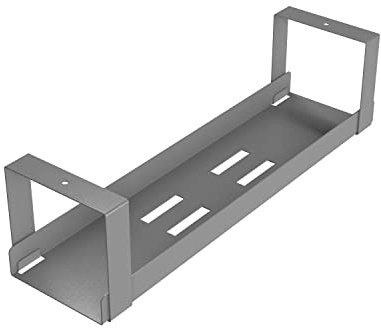 D-Line, Bandeja portacables para usar debajo del escritorio, Cesta para regletas, Autoadhesiva o de fijación con tornillos, Recupere el espacio perdido y manténgalo ordenado – Color gris