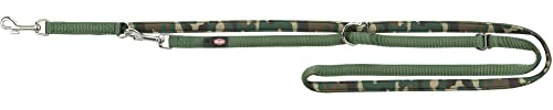 TRIXIE Hundeleine Premium XS, 2,00 m 10 mm in Camouflage/waldgrün - verstellbare Leine mit belastbaren Gurtband - für kleine Hunde - 1987423