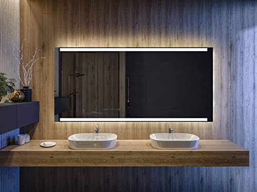 Artforma Badspiegel mit Beleuchtung - Led Spiegel Bad - 160x100 - Badezimmerspiegel Nach Maß - auf Individuelle Bestellung Gefertigt - Modernes Design - Ohne Rahmen