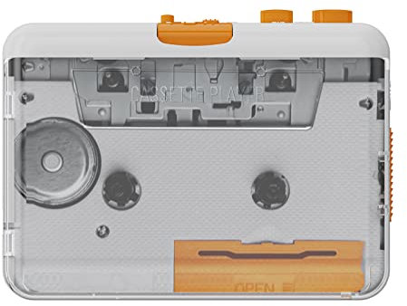 Irfora Registratore a cassette portatile, registratore a cassette USB, convertitore a cassette a MP3/CD tramite USB, compatibile con laptop e PC con scatti auricolari da 3,5 mm, effetto sonoro stereo