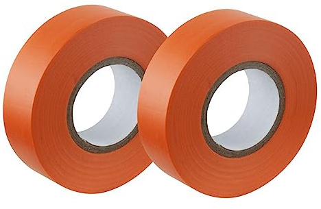 Gocableties Orange Isolierband, 19 mm x 20 m, starkes selbstklebendes PVC-Isolierband zum Isolieren, Reparieren und Schützen von elektrischen Drähten, 2 Rollen