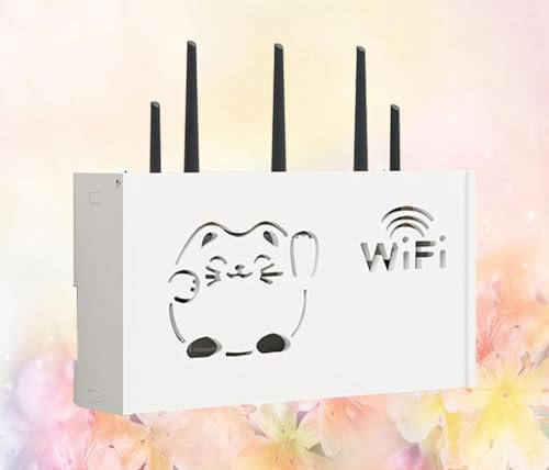 Router-Box-Abdeckung, Wand-WLAN-Router-Aufbewahrungsbox, Wandmontage, Wandregal für Kabelbox, hängende Aufbewahrungsbox, A-38 x 20 x 8,5 cm
