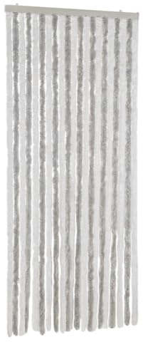 vidaXL Cortina antimoscas Chenilla Gris Claro y Blanco 90x220 cm