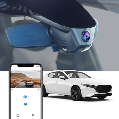 Fitcamx Dashcam 4K Kompatibel mit 2024-2025 Mazda 3 Select Premium Turbo Carbon Edition 2.5S (No Sunroof, OBD), OEM Autokamera UHD 2160P Video WiFi, Loop-Aufnahm, G-Sensor, WDR, Plug&Play, 64GB Karte