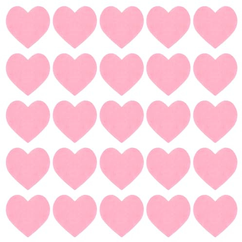QUARKZMAN Packung mit 100 Pom Pom Herzen aus Filz 1 Zoll x 1 Zoll Pink | Herzförmige, Für Valentinstag Basteln, Für Heimdekoration Party Basteln Kunst