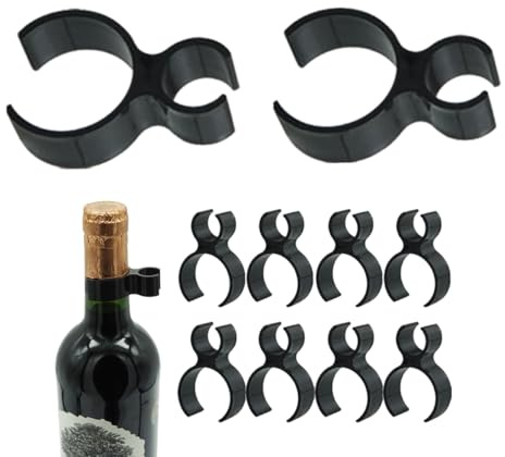 ZAAWUUT Sicherheitsclips für Champagner-/Weinflaschen, 10 Stück, Flaschen-Wunderkerzen, zum Aufhängen, Schnallenhalter für Hochzeit, Geburtstag, Partyzubehör (schwarz, einzelner Clip)