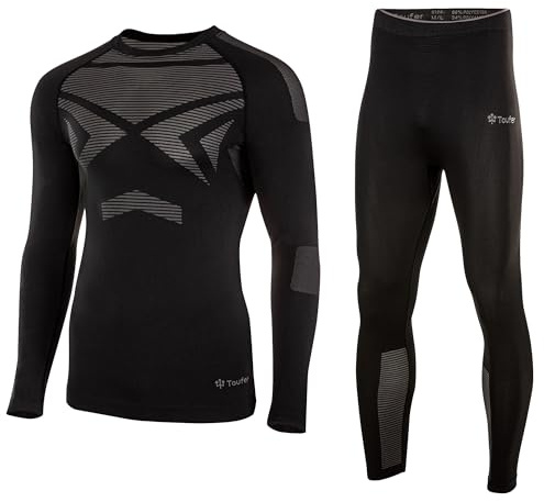 Toufer Thermal Underwear Set Thermoactive Flexible Quick Dry Breathable Seamless for Skiing Cycling Winter Sports ThermaFlex 3XL - 4XL