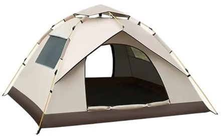 Eisfischerzelt Neues Outdoor-Campingzelt, praktisch, vollautomatisch, schnell zu öffnendes, regensicheres und Sonnenschutzzelt, Campingzelt für 3 bis 4 Personen Tunnelzelte(Vinyl-A)