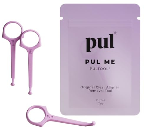 PUL PUL-justeringsborttagningsverktyg - lila | Säker och hygienisk krok för Invisalign och hållare | BPA-fri mjuk design för daglig användning | 3-pack