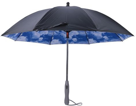 Ombrellone UV con Ventola, Ombrellone con Ventola di Raffreddamento Portatile, Ombrellone Portatile 3 in 1 con Ventola e Nebulizzazione per Viaggi, Spiaggia, Sport, Golf, Picnic