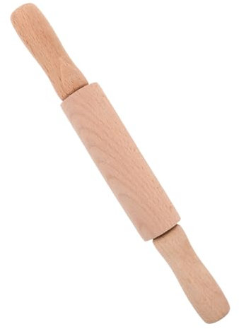 Mini Wooden Rolling Pin 23cm Beige for Baking and Home Cooking