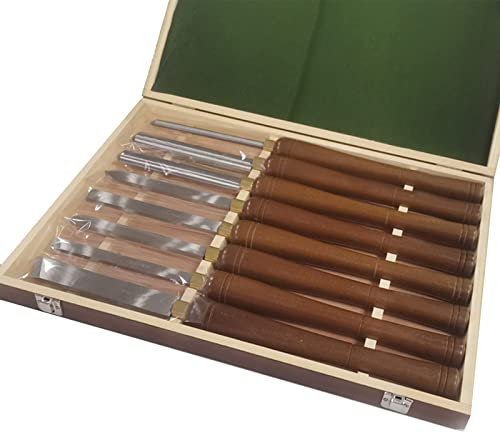 Mxxephemer Juego de cinceles para Torno de carpintería, 8 Piezas, Hojas de Acero HSS para cinceles de Torno, Herramientas para tornear Madera