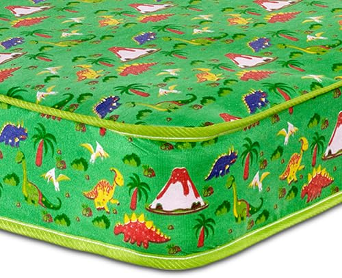 Starlight Beds Green Dinosaur Single Mattress for Kids - 3ft x 6ft3