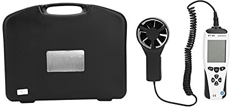 Medidor de velocidad del viento Ankroyu, termómetro del anemómetro de medición de la velocidad del viento del ABS, termómetro de mano profesional, anemómetro digital para energía