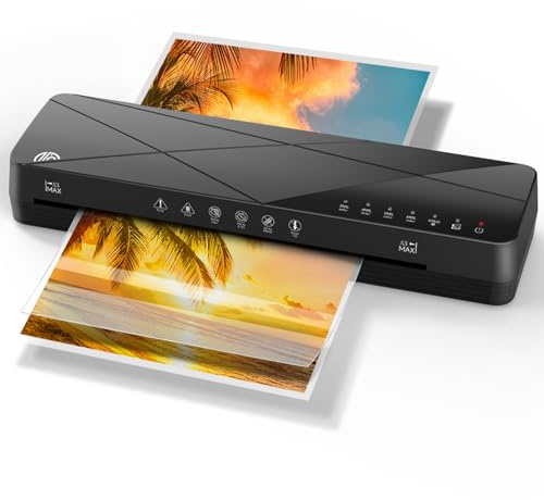 Crenova Laminator Machine 13 inch,Laminator with Touch Screen, 60s Quick Warm Up Auto Off, Hot and Cold Laminator with ABS Jam Free, Laminator for Home Office School, Black