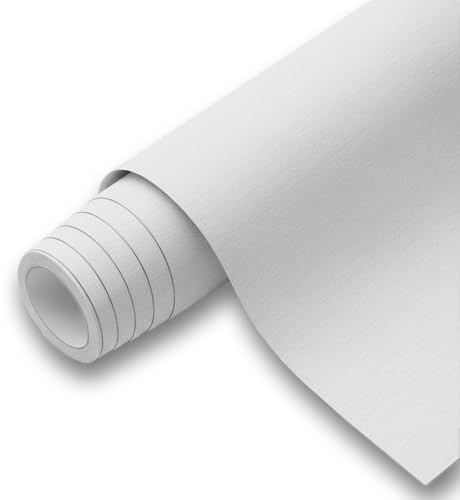 Revestimiento de Vinilo Autoadhesivo Profesional para Pared, Puertas, Muebles, Cocina y Baños – Blanco KS1816 – Sin Obra – Alta Resistencia – Envío desde España - 124 x 200 cm