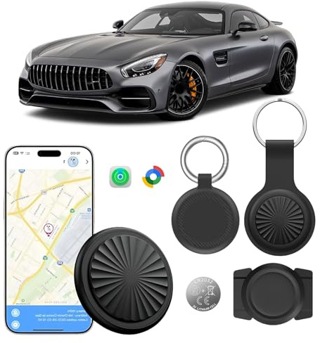 GPS Tracker Auto für Android＆iOS, Magnet GPS Tracker Ohne ABO | Fahrzeuge Echtzeit Tracker für Apple Wo ist? & Android Google Find Hub, GPS Accurate Positioning mit 1 Ersatzbatterien