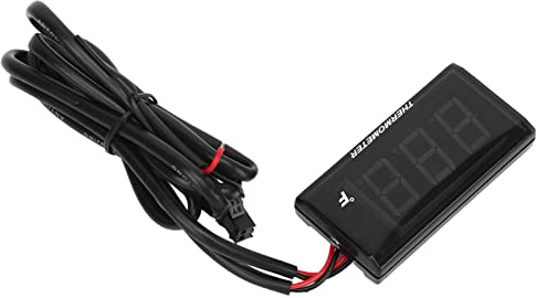 CHICIRIS Motorcycle Fit for Ultra Thin LCD Water Temperature ABS Housing Meter for Modification DC12V (Red)