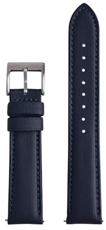 XNJIADVSY 20 mm und 22 breite Segeltucharmbänder, kompatibel mit Omega Blancpain Taucheruhren, Herren- Damenuhren, wasserdicht, Schnellverschluss(Blue Silver,22mm)