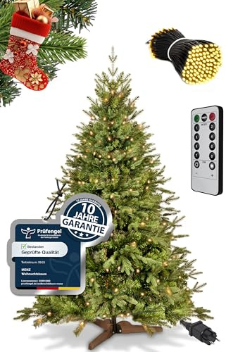 Weihnachtsbaum mit Beleuchtung 180 cm – Praktisch, Preiswert, Festlich – Mehr Glanz zur Weihnachtszeit mit künstlichem Weihnachtsbaum, Tannenbaum künstlich – 10 Jahre Garantie von 4smile