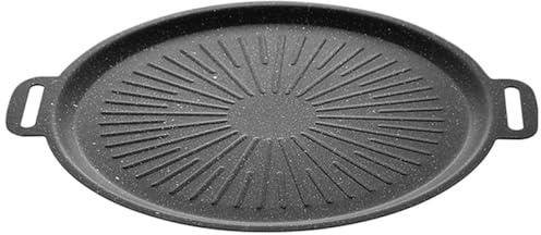 HOMOCONO Padella per Barbecue Antiaderente in Ferro 30 CM Teglia per Griglia da Campeggio Riscaldamento Uniforme Accessorio per Griglia Coreana per Carne e Bistecche All’Aperto