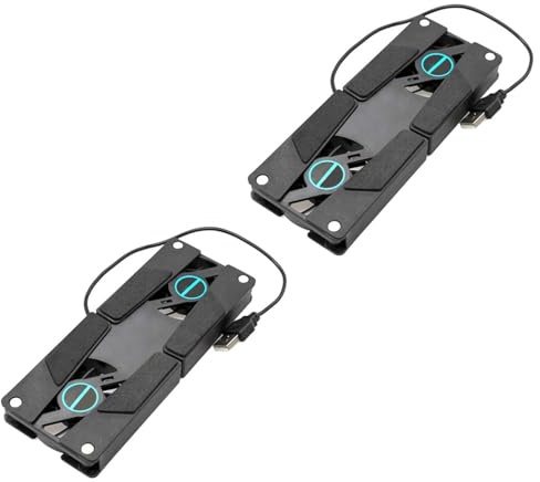 Cabilock Almohadilla de Refrigeración para Portátil USB Plegable Doble Ventilador Base Antideslizante para Ordenador Portátil de Todos Tamaños para Juegos y Uso Diario