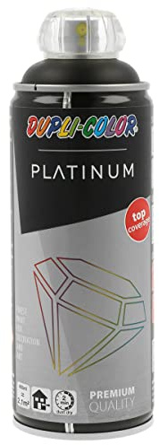DUPLI-COLOR PLATINUM RAL 9005 tiefschwarz seidenmatt 400 ml - Sprühfarbe | Premium Lack-Qualität mit exzellenter Deckkraft, UV-beständig, schnelltrocknend, für Holz, Metall, Stein, Glas & Kunststoff