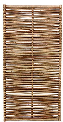 Haselnusszaun 180 x 90cm aus naturbelassenen Haselnussruten - Haselnuss Sichtschutzzaun Zaunelement 1,8m x 0,9m